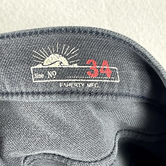 Faherty Stretch Terry 5 Pocket Pants Mens 34x31 Navy Gray Soft Rugged Stretch - Picture 12 of 15